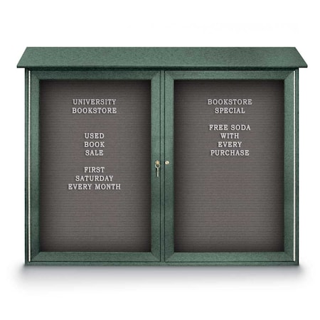 United Visual Products Indoor Enclosed Combo Board, 48"x36", Satin Frame/Grey & Burgundy UVCB4836-GREY-DBURGU